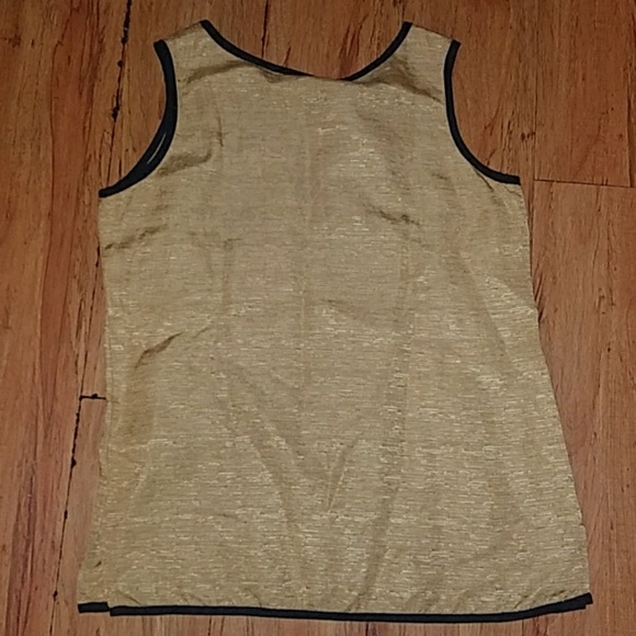 ⭐Moda Seta Sandra King Linen Silk gold navy tank s - Picture 3 of 3